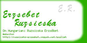 erzsebet ruzsicska business card